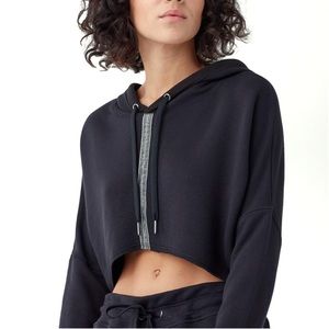 Splendid Active Crop Hoodie Black Size Small